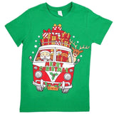 Darrahopens Men's Fashion > Tops & T-shirts New Funny Adult Xmas Christmas T Shirt Tee Mens Womens 100% Cotton Jolly Ugly, Santa Drive Kombi (Green), S