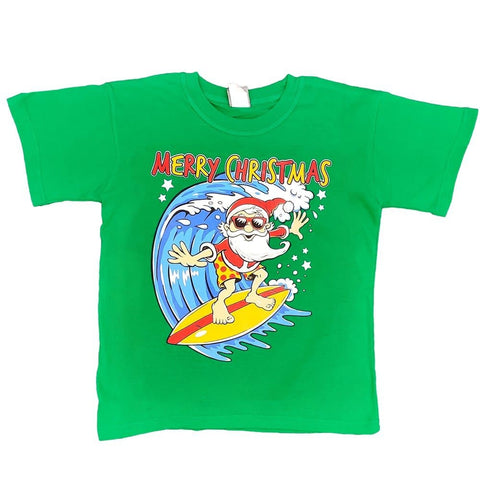 Darrahopens Men's Fashion > Tops & T-shirts New Funny Adult Xmas Christmas T Shirt Tee Mens Womens 100% Cotton Jolly Ugly, Santa Surf (Green), XL