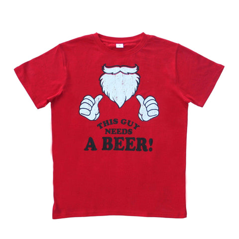 Darrahopens Men's Fashion > Tops & T-shirts New Funny Adult Xmas Christmas T Shirt Tee Mens Womens 100% Cotton Jolly Ugly, This Guy Needs a Beer!, 3XL