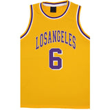 Darrahopens Men's Fashion > Tops & T-shirts New Men's Basketball Jersey Sports T Shirt Tee Vest Tops Gym Chicago Los Angeles, Yellow - Los Angeles 6, 2XL