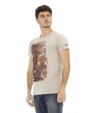 Darrahopens Men's Fashion > Tops & T-shirts Round Neck Short Sleeve T-shirt with Front Print L Men