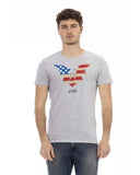 Darrahopens Men's Fashion > Tops & T-shirts Short Sleeve Round Neck T-shirt with Front Print L Men