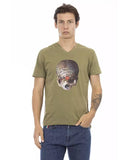 Darrahopens Men's Fashion > Tops & T-shirts Short Sleeve T-shirt with V-neck and Front Print 2XL Men