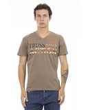 Darrahopens Men's Fashion > Tops & T-shirts Short Sleeve T-shirt with V-neck and Front Print 2XL Men