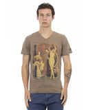 Darrahopens Men's Fashion > Tops & T-shirts Short Sleeve T-shirt with V-neck and Front Print 2XL Men