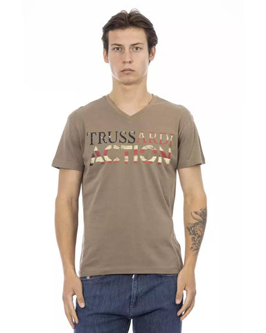 Darrahopens Men's Fashion > Tops & T-shirts Short Sleeve T-shirt with V-neck and Front Print L Men