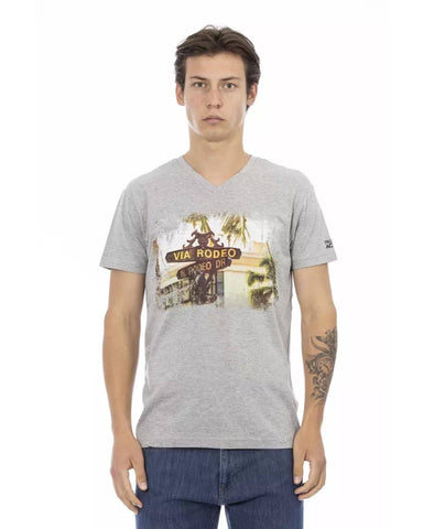 Darrahopens Men's Fashion > Tops & T-shirts Short Sleeve T-shirt with V-neck and Front Print L Men