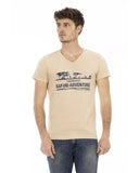 Darrahopens Men's Fashion > Tops & T-shirts Short Sleeve T-shirt with V-neck and Front Print L Men