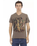 Darrahopens Men's Fashion > Tops & T-shirts Short Sleeve V-Neck T-Shirt with Front Print L Men