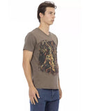 Darrahopens Men's Fashion > Tops & T-shirts Short Sleeve V-Neck T-Shirt with Front Print L Men