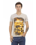 Darrahopens Men's Fashion > Tops & T-shirts Short Sleeve V-neck T-shirt with Front Print M Men