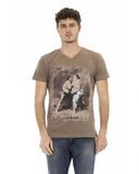 Darrahopens Men's Fashion > Tops & T-shirts Short Sleeve V-Neck T-Shirt with Front Print M Men