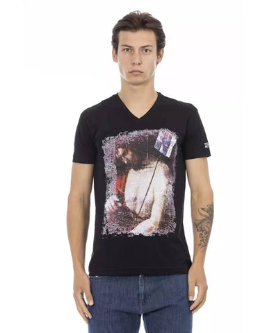 Darrahopens Men's Fashion > Tops & T-shirts V-neck Short Sleeve T-shirt with Front Print L Men