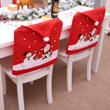 Darrahopens Occasions > Christmas 6-10x Christmas Santa Hat Chair Covers Table Cloth Dinner Home Décor Ornaments, 6PCS Chair Covers