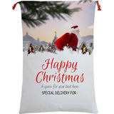 Darrahopens Occasions > Christmas Large Christmas XMAS Hessian Santa Sack Stocking Bag Reindeer Children Gifts Bag, Santa On The Way