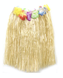 Darrahopens Occasions > Costumes 40cm HAWAIIAN HULA SKIRT Tropical Costume Dress Lei Grass Flower Party Adult - Natural