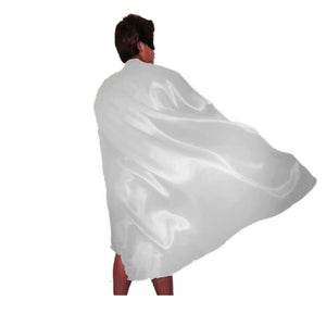 Darrahopens Occasions > Costumes ADULT CAPE Costume Cloak Halloween Fancy Dress Coat Jacket Superhero Book Week - White