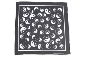 Darrahopens Occasions > Costumes BANDANA Paisley 100% COTTON Head Wrap Durag Bandanna Summer Biker Scarf Mask - Yin Yang (Black/White)