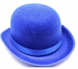 Darrahopens Occasions > Costumes BOWLER HAT Party Costume Derby Fancy Dress Dance Halloween Vintage Cap - Blue