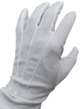 Darrahopens Occasions > Costumes Deluxe Short White Stripe Satin Gloves Magician Driving Wedding Glove One Size