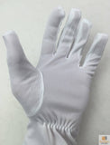 Darrahopens Occasions > Costumes Deluxe Short White Stripe Satin Gloves Magician Driving Wedding Glove One Size