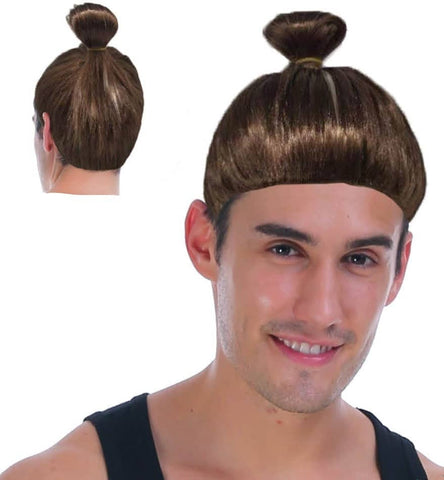 Darrahopens Occasions > Costumes Hipster Trendy Hairstyle Adult Man Bun Wig Costume Hair - Brown