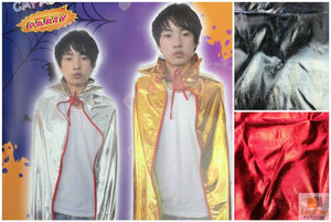 Darrahopens Occasions > Costumes KIDS METALLIC CAPE with Collar Costume Childrens Party Halloween Jacket Vampire - Silver