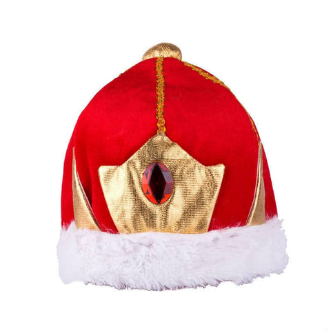 Darrahopens Occasions > Costumes KING HAT Crown Costume Accessory Halloween Prince Party Dress Soft Gold/Red Cap