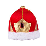 Darrahopens Occasions > Costumes KING HAT Crown Costume Accessory Halloween Prince Party Dress Soft Gold/Red Cap