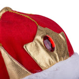 Darrahopens Occasions > Costumes KING HAT Crown Costume Accessory Halloween Prince Party Dress Soft Gold/Red Cap