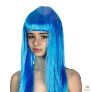 Darrahopens Occasions > Costumes LONG WIG Straight Party Hair Costume Fringe Cosplay Fancy Dress 70cm Womens - Light Blue (22459)