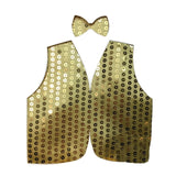 Darrahopens Occasions > Costumes Mens SEQUIN VEST Dance Costume Party Coat Disco Accessory Sparkle Waistcoat - Gold