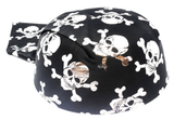 Darrahopens Occasions > Costumes Pirate Hat Bandana Style Fancy Dress Costume Halloween Caribbean - Black/Silver