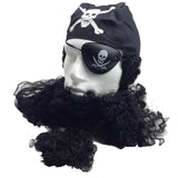 Darrahopens Occasions > Costumes PIRATE WIG Costume Fancy Dress Caribbean with Bandana & Beard Party Eye Patch