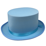 Darrahopens Occasions > Costumes SATIN TOP HAT Costume Party Cap Fancy Dress Trilby Fedora One Size - Sky Blue