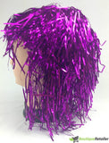 Darrahopens Occasions > Costumes Tinsel Metallic Wig 70s 50s 20s Costume Mens Womens Unisex Disco Fancy Dress Up - Purple