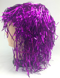 Darrahopens Occasions > Costumes Tinsel Metallic Wig 70s 50s 20s Costume Mens Womens Unisex Disco Fancy Dress Up - Purple