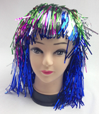 Darrahopens Occasions > Costumes Tinsel Metallic Wig 70s 50s 20s Costume Mens Womens Unisex Disco Fancy Dress Up - Rainbow