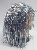 Darrahopens Occasions > Costumes Tinsel Metallic Wig 70s 50s 20s Costume Mens Womens Unisex Disco Fancy Dress Up - Silver