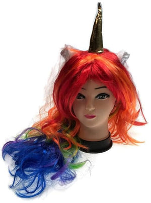 Darrahopens Occasions > Costumes UNICORN WIG Pony Cosplay Party Costume Hair Wavy Curly Rainbow