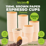 Darrahopens Occasions > Disposable Tableware Party Central 1000PCE 118ml Espresso Cups Disposable Recycable 5.5 x 5.5cm