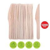 Darrahopens Occasions > Disposable Tableware Party Central 1200PCE Wooden Knives Eco-Friendly Compostable Recyclable 16cm