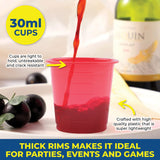 Darrahopens Occasions > Disposable Tableware Party Central 1800PCE 30ml Coloured Shot Cups Drinks Jelly Sauces 40 x 45mm