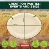 Darrahopens Occasions > Disposable Tableware Party Central 360PCE Dinner Plates Oval Strong Eco-Friendly Disposable 26cm