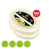 Darrahopens Occasions > Disposable Tableware Party Central 360PCE Dinner Plates Oval Strong Eco-Friendly Disposable 26cm