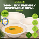 Darrahopens Occasions > Disposable Tableware Party Central 480PCE Bowls Salad Soup Eco-Friendly Recyclable Durable 340ml