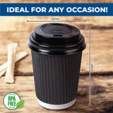 Darrahopens Occasions > Disposable Tableware Party Central 480PCE Coffee Cups Matching Lids Disposable Triple Layer 350ml