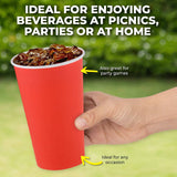 Darrahopens Occasions > Disposable Tableware Party Central 720PCE Red Paper Cups Disposable Leak Resistant 500ml