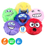 Darrahopens Occasions > Novelty Gifts Party Central 12PCE Plush Toys Fuzzy Monsters Super Soft & Cuddly 10cm