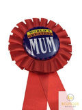 Darrahopens Occasions > Novelty Gifts WORLD'S GREATEST MUM Red Ribbon Badge Award MOTHERS DAY Gift Fun Fancy Party